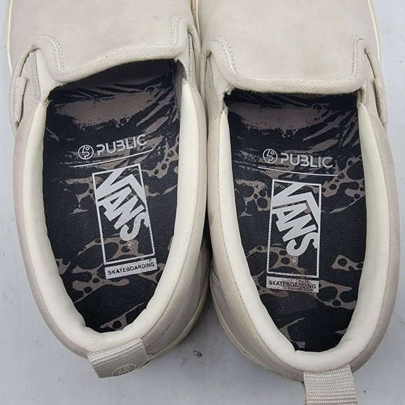Vans x Public Skate Slip On Mens 8 White Skateboarding Shoes Out The Public Eye main image 5